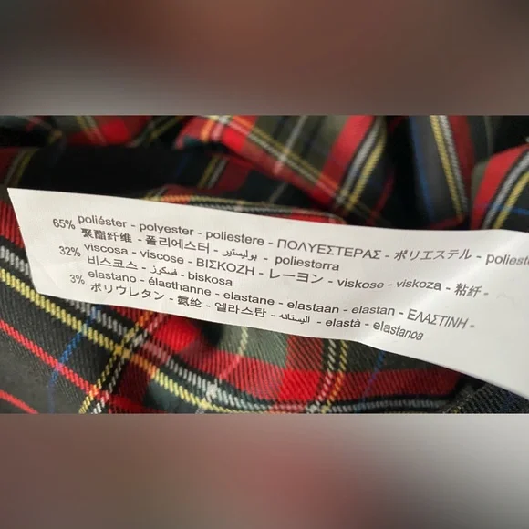 Zara Plaid Midi Skirt Color Black Size Large - Picture 4 of 8